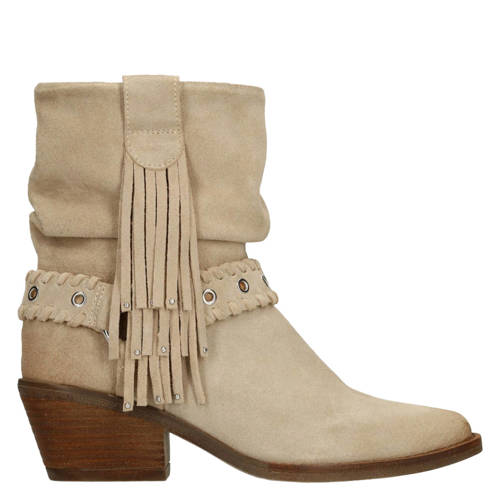Manfield suède cowboylaarzen beige afbeelding