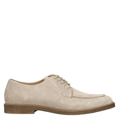 Manfield suède veterschoenen beige afbeelding