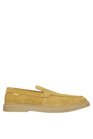 suède loafers geel