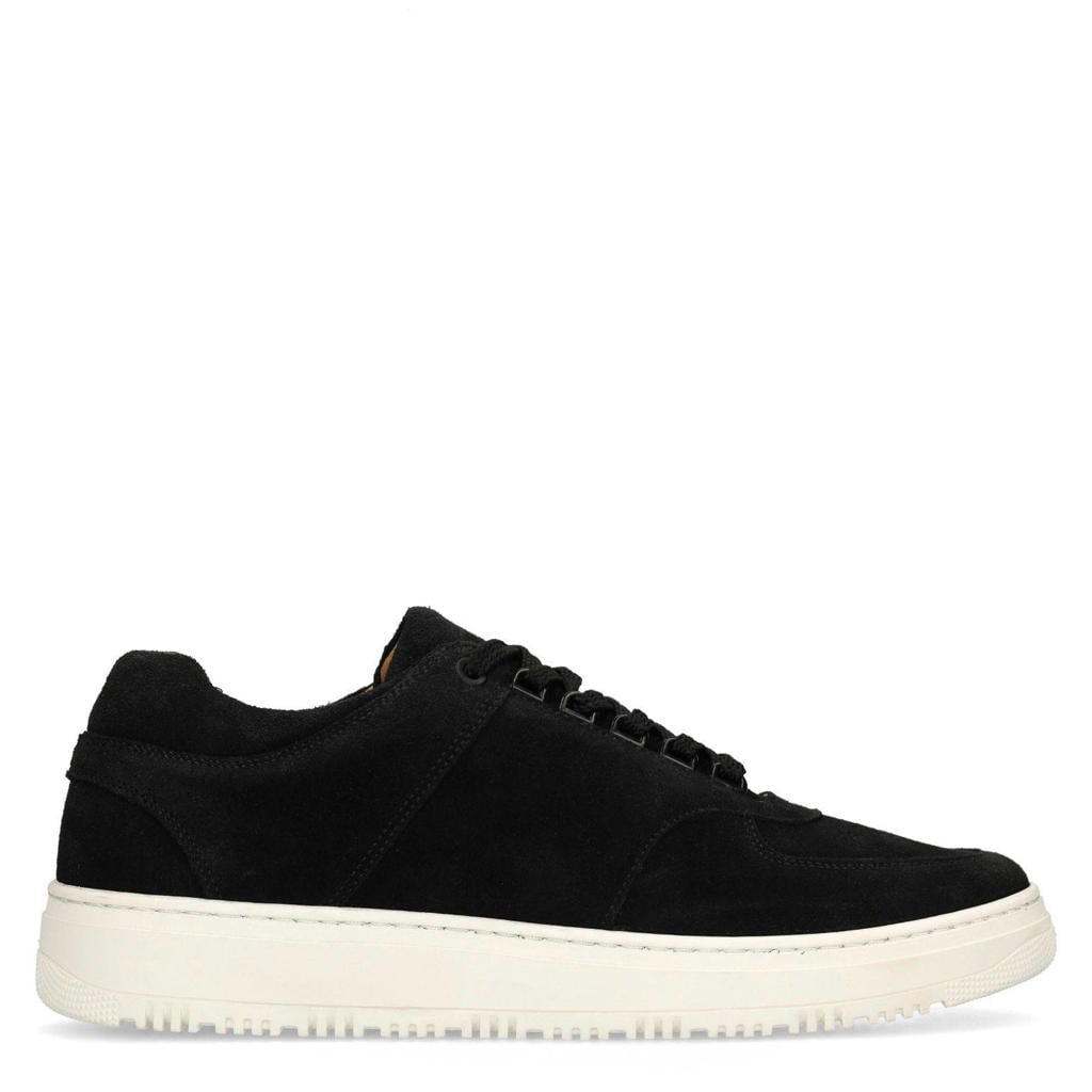 Zwarte heren Manfield suède sneakers met veters
