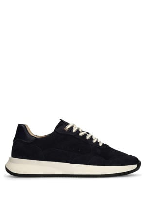 suède sneakers donkerblauw