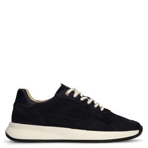 suède sneakers donkerblauw