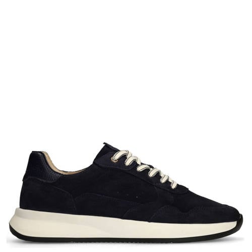 Manfield suède sneakers donkerblauw afbeelding