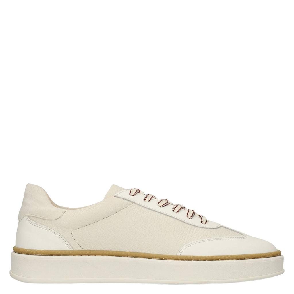 Ecru heren Manfield leren sneakers met veters
