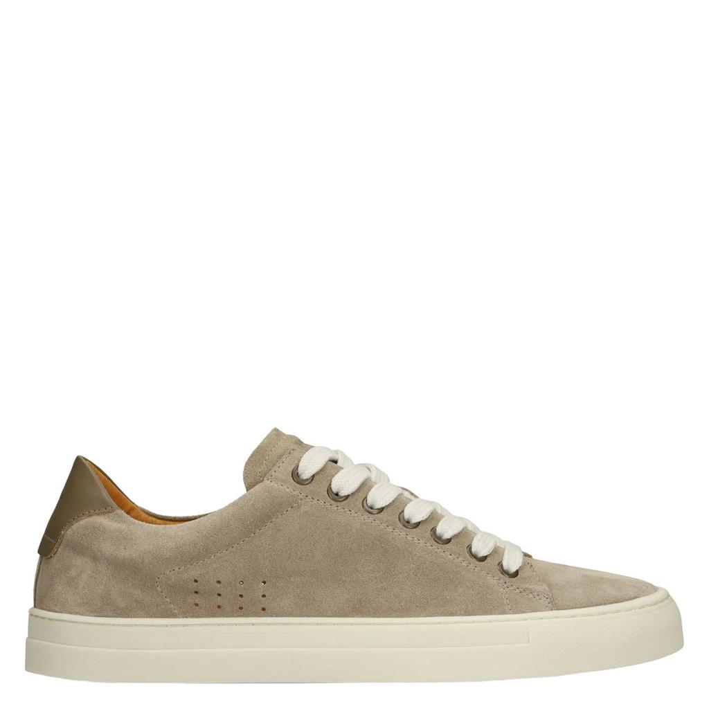 Taupe heren Manfield suède sneakers met veters
