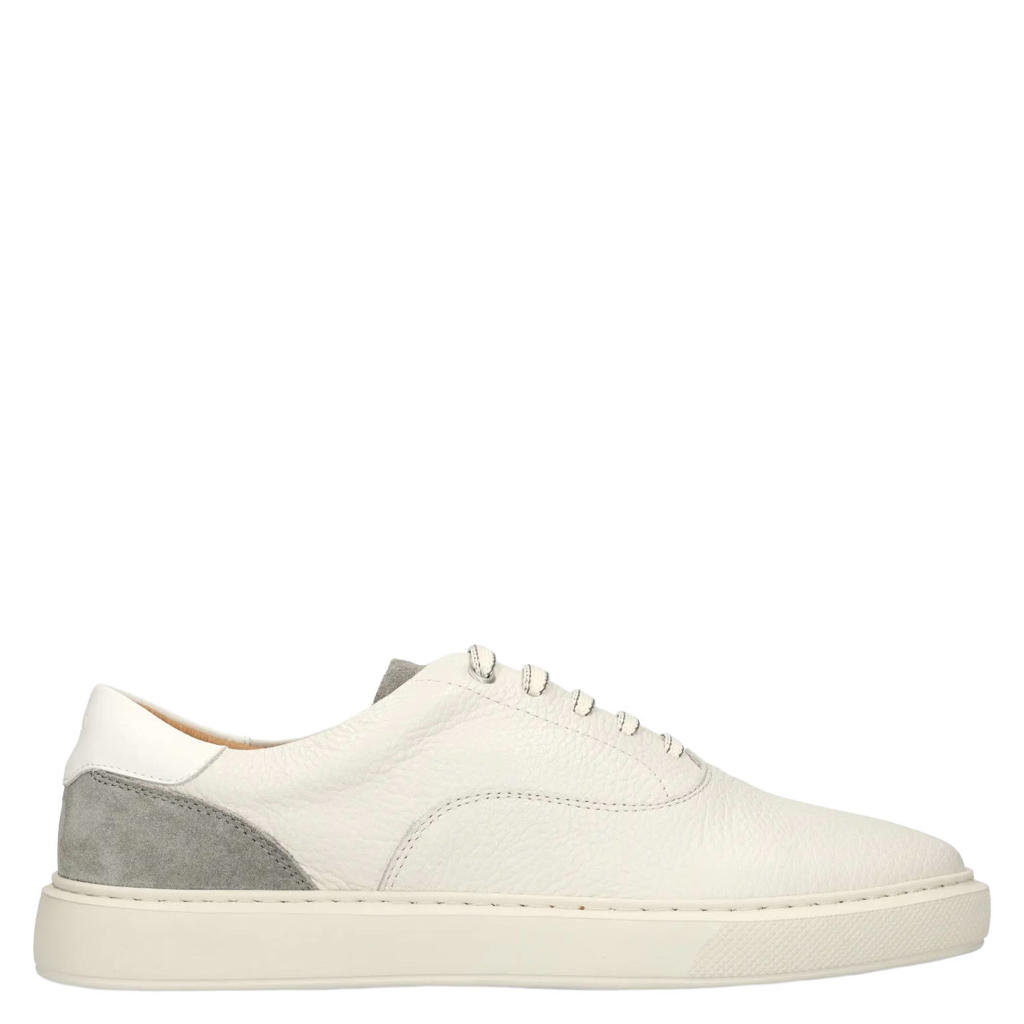 Ecru heren Manfield leren sneakers met veters