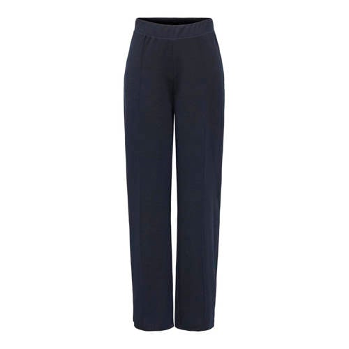 ONLY CARMAKOMA straight high waist casual broek donkerblauw afbeelding