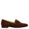 Manfield suède loafers met studs donkerbruin