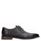 Manfield leren veterschoenen met crocoprint donkergroen