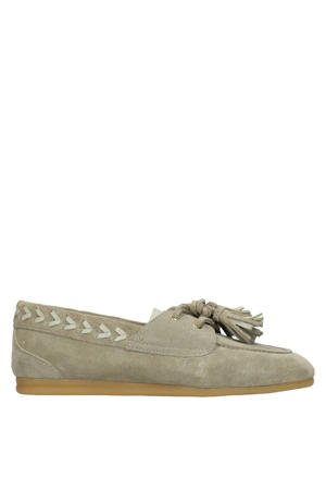 suède loafers groen