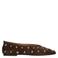Manfield suède ballerina's met studs donkerbruin
