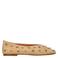 Manfield suède ballerina's met studs beige