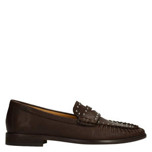 leren loafers met studs bruin
