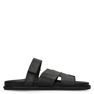 leren slippers zwart