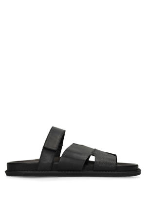 leren slippers zwart