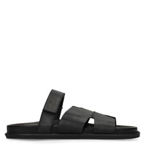 leren slippers zwart