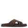 Manfield suède slippers donkerbruin