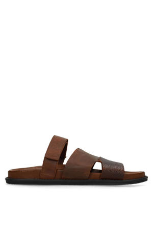 leren slippers cognac