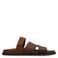 Manfield leren slippers cognac