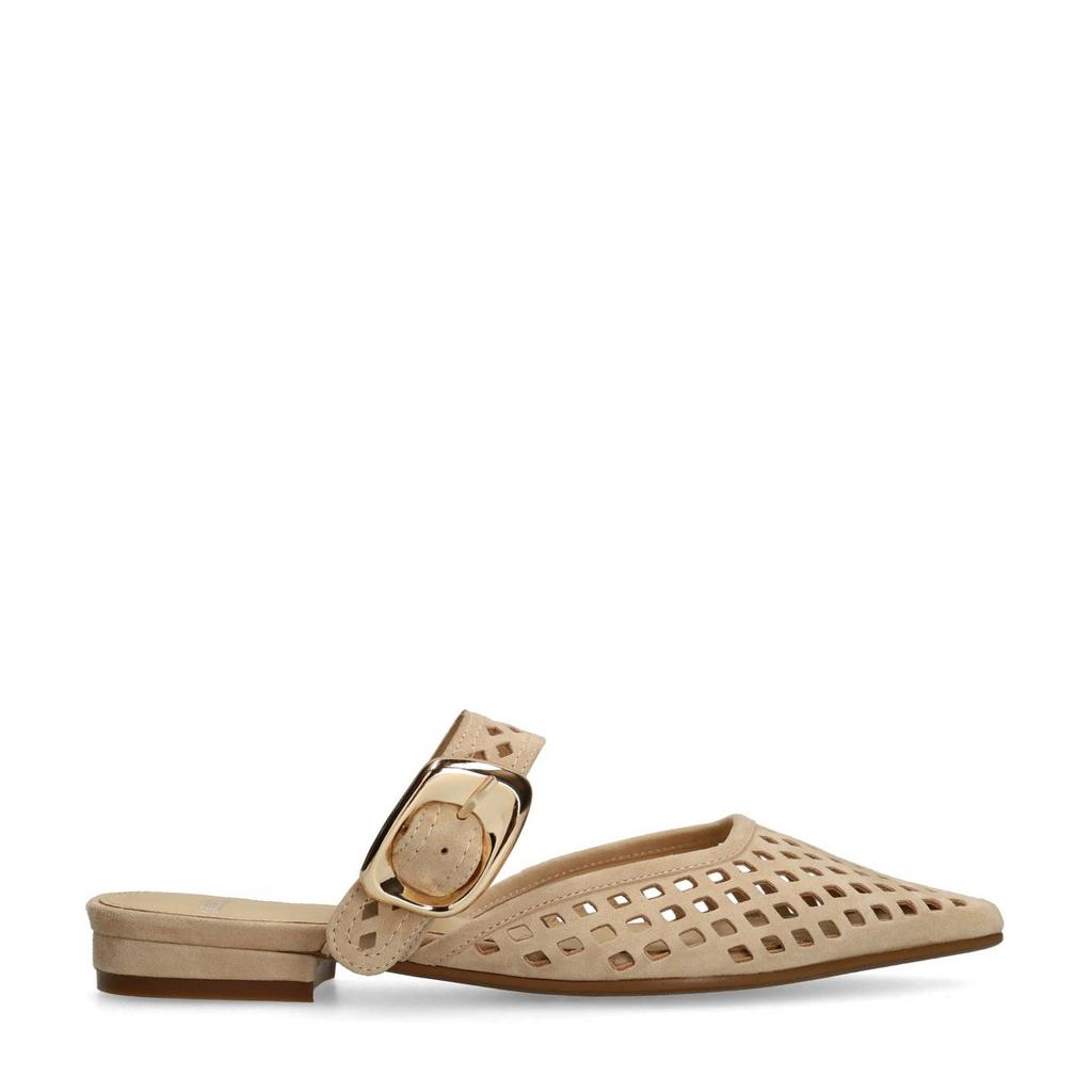 Beige dames Manfield suède muiltjes
