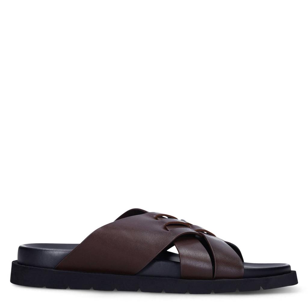 Bruine heren Manfield leren slippers