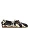 Manfield leren loafers met ponyhair en koeienprint bruin/ecru