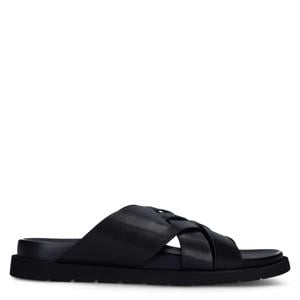 leren slippers zwart