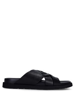 leren slippers zwart