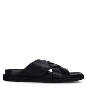 leren slippers zwart