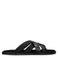 Manfield leren slippers zwart