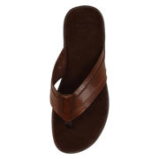 thumbnail: Manfield leren teenslippers bruin
