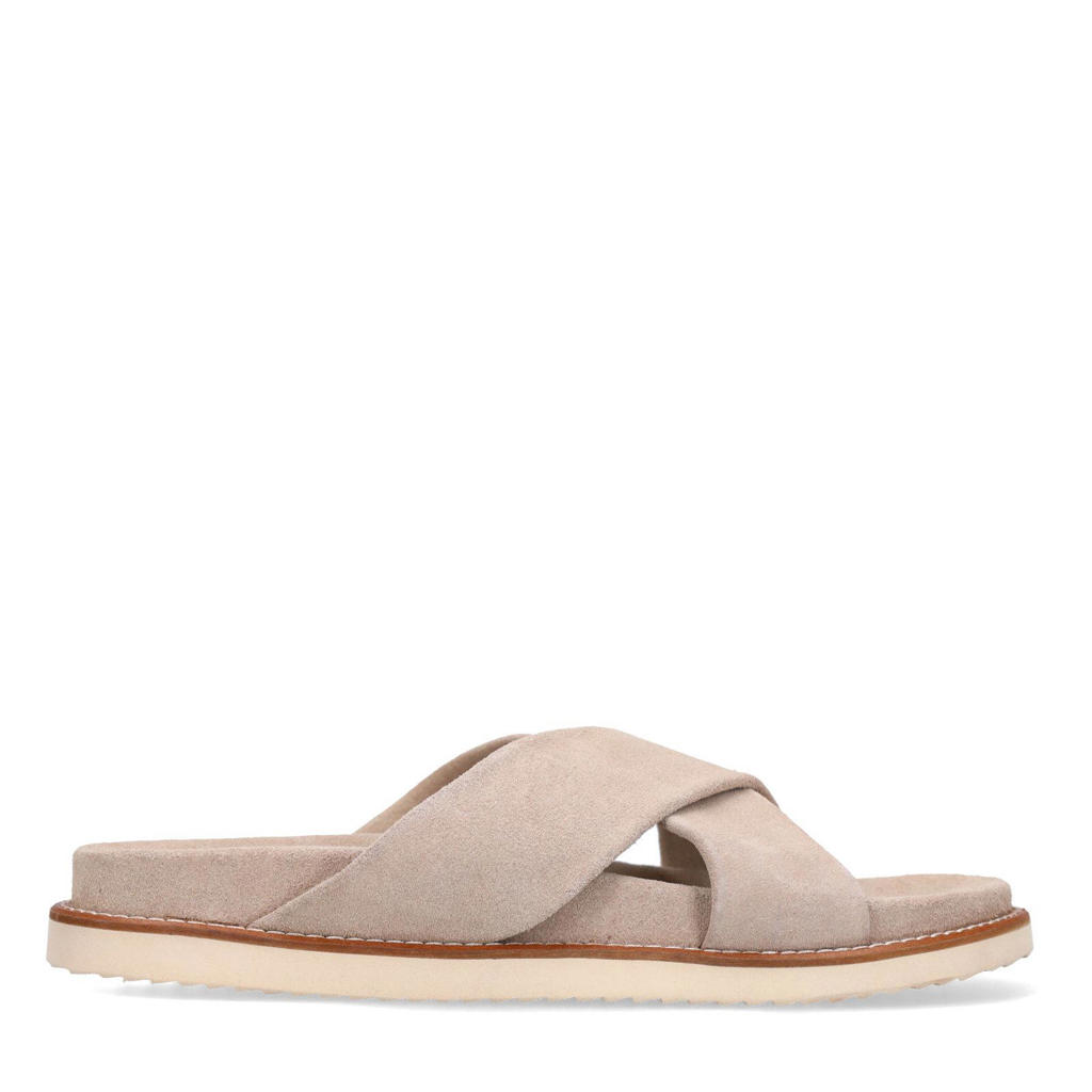 Beige heren Manfield suède slippers