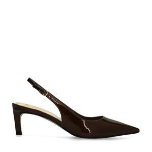 lakleren slingback pumps bruin
