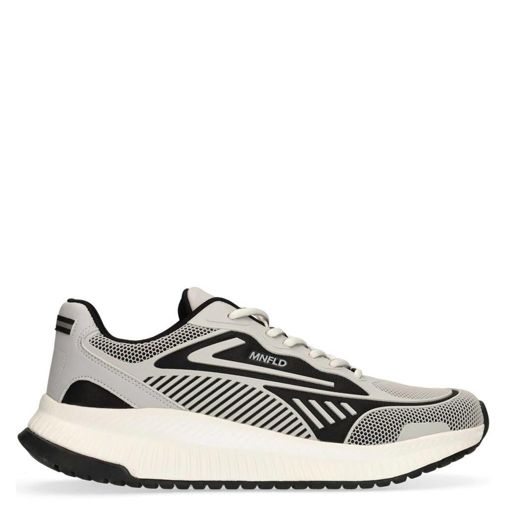 Grijze heren Manfield leren sneakers met veters