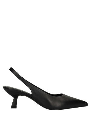 leren slingback pumps zwart