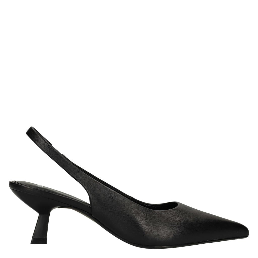 Zwarte dames Manfield leren slingback pumps