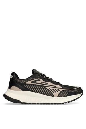 leren sneakers beige/zwart
