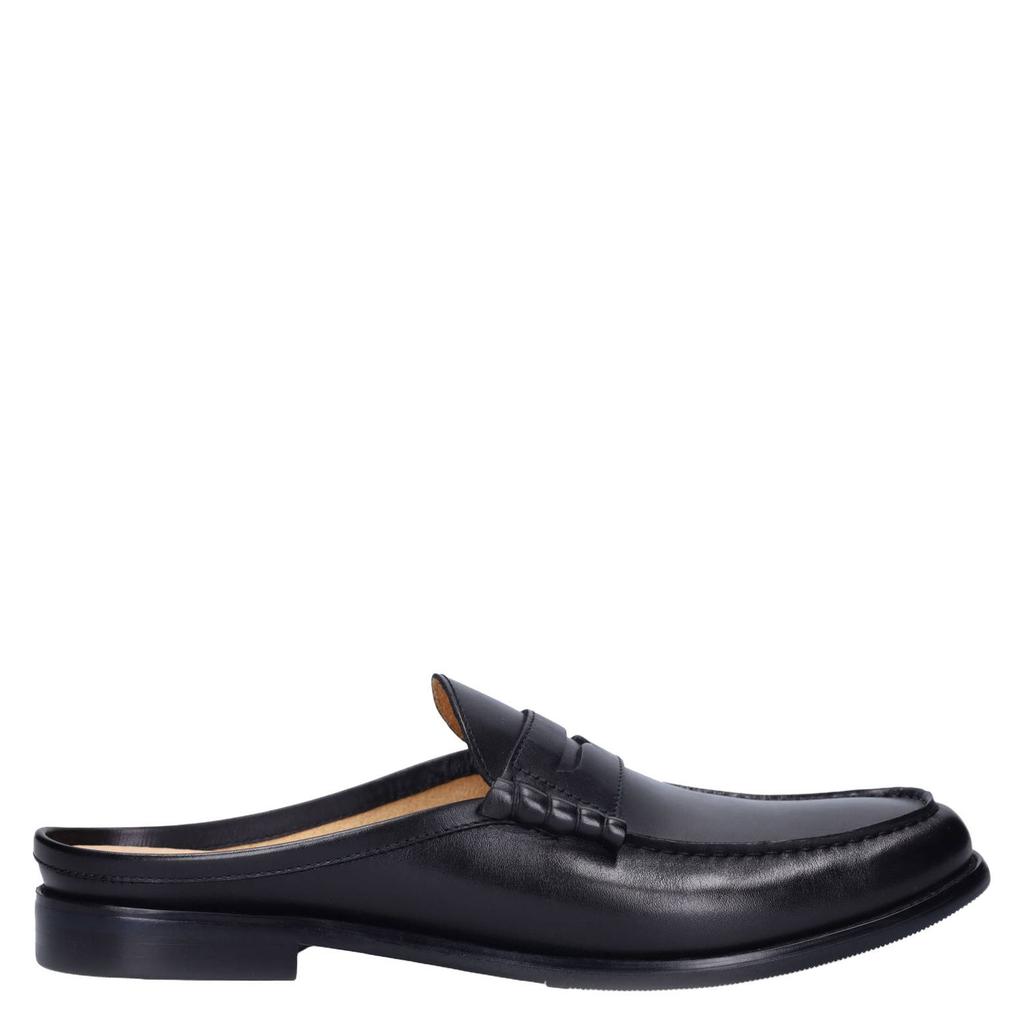 Manfield leren slippers zwart