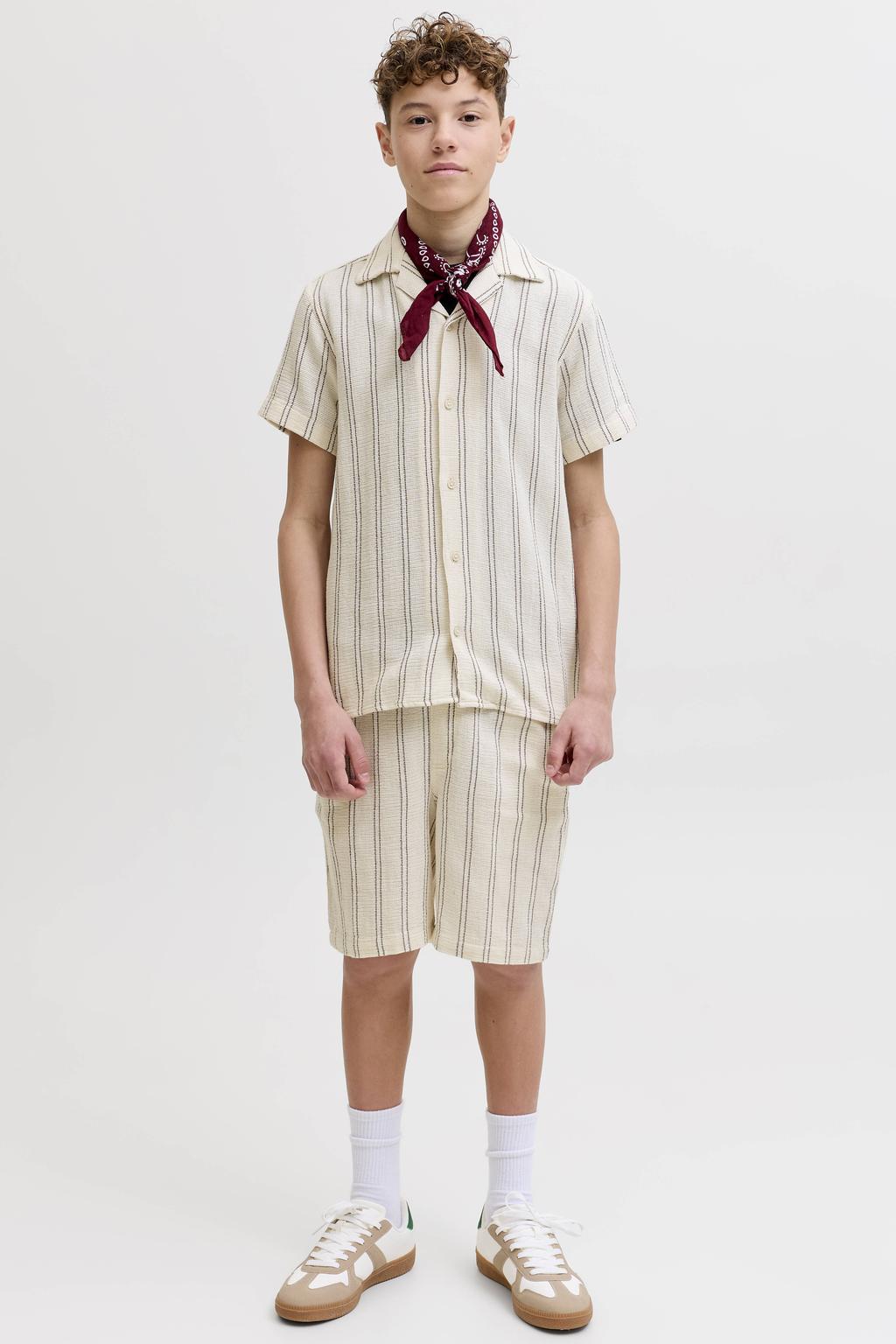 JACK & JONES JUNIOR relaxed casual overhemd ecru