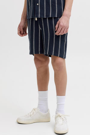 relaxed gestreepte casual short donkerblauw gebreid