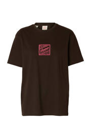 thumbnail: Selected T-shirt met backprint bruin