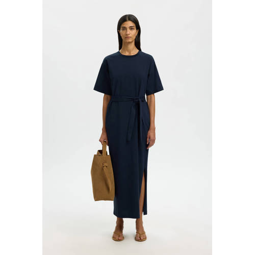 SELECTED FEMME jersey maxi jurk donkerblauw afbeelding