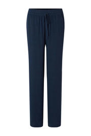 thumbnail: Selected straight high waist casual broek met linnen donkerblauw