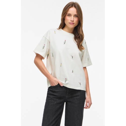 VILA gebloemde T-shirt wit afbeelding