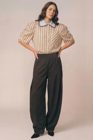 high waist broek donkerrood
