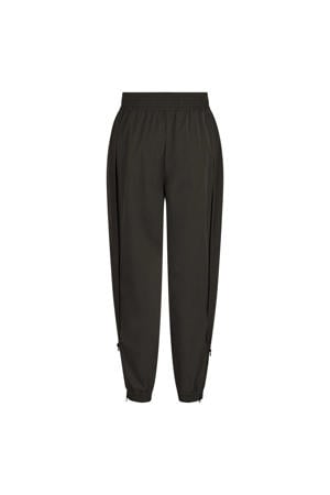 barrel high waist broek donkerbruin