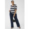 Kaffe Curve gestreepte top met glitter donkerblauw