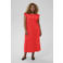 Kaffe Curve midi jurk rood