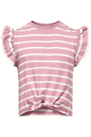 gestreepte T-shirt roze