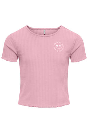 T-shirt roze met textuur